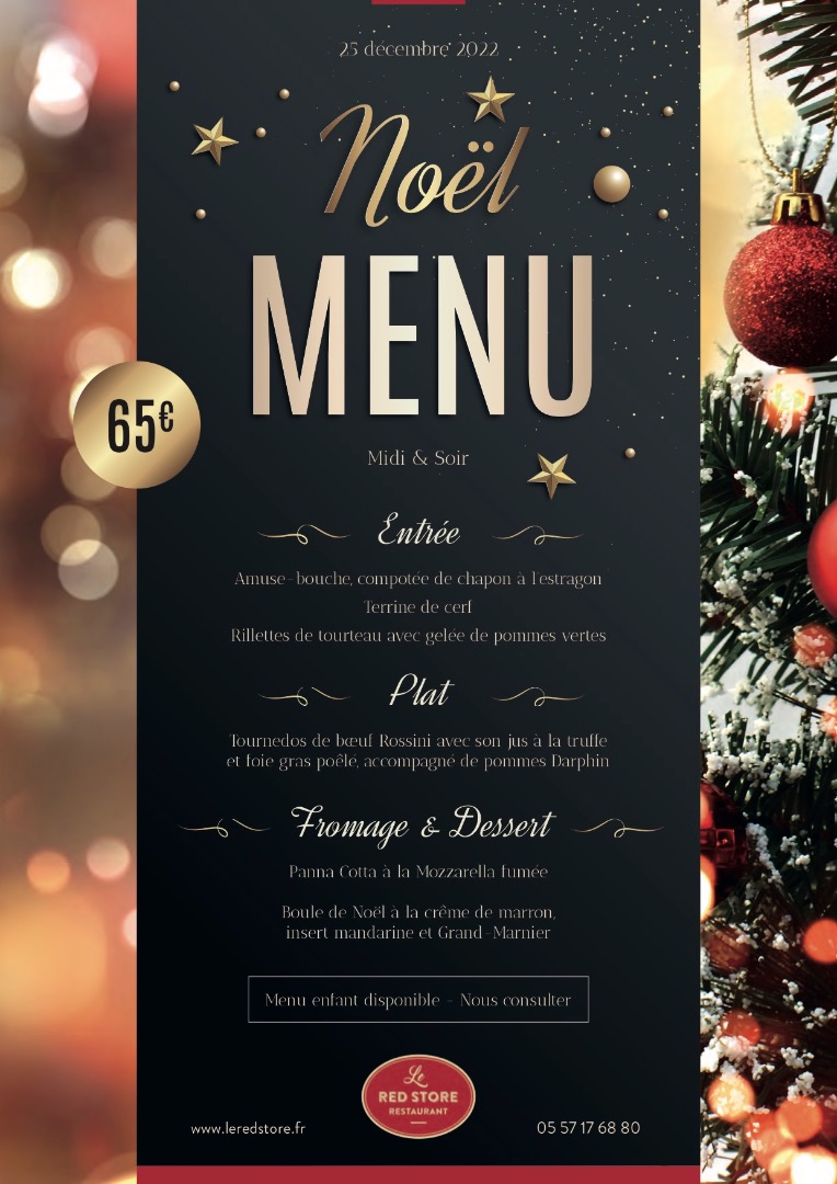 Repas de Noël au Restaurant le Red Store